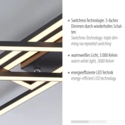 LED Deckenleuchte schwarz Switchmo 3-Stufen Dimmung Memoryfunktion