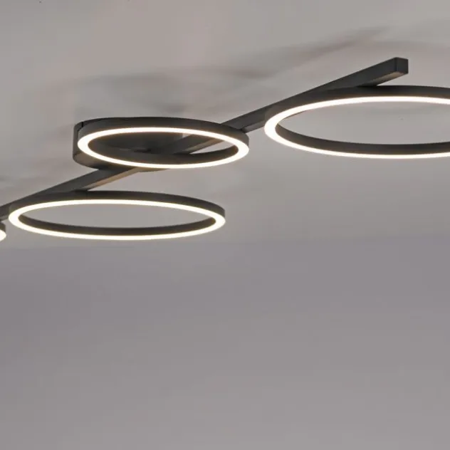 LED Deckenleuchte schwarz Switchmo Technik dimmbar Leuchtringe