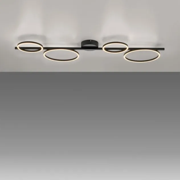 LED Deckenleuchte schwarz Switchmo Technik dimmbar Leuchtringe