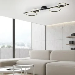 LED Deckenleuchte schwarz Switchmo Technik dimmbar Leuchtringe