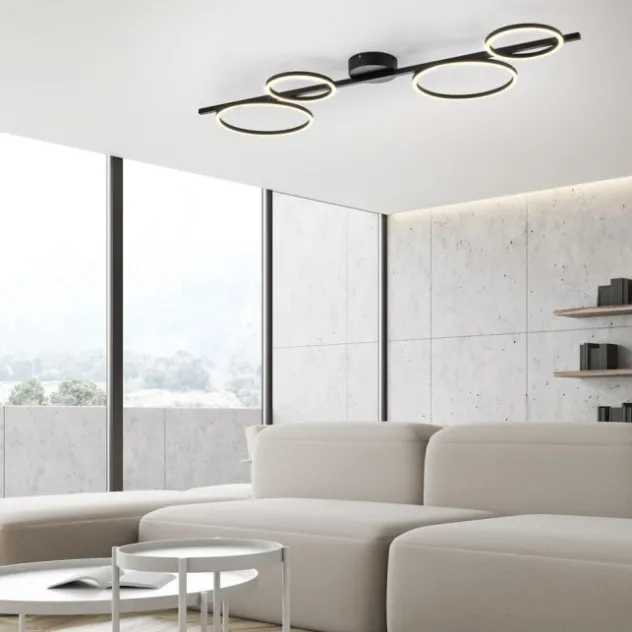 LED Deckenleuchte schwarz Switchmo Technik dimmbar Leuchtringe