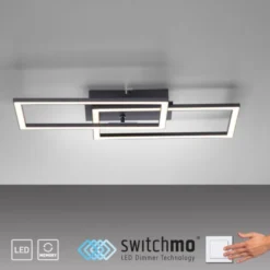 LED Deckenleuchte schwarz Switchmo Technik längliche Rahmen schwarz flach