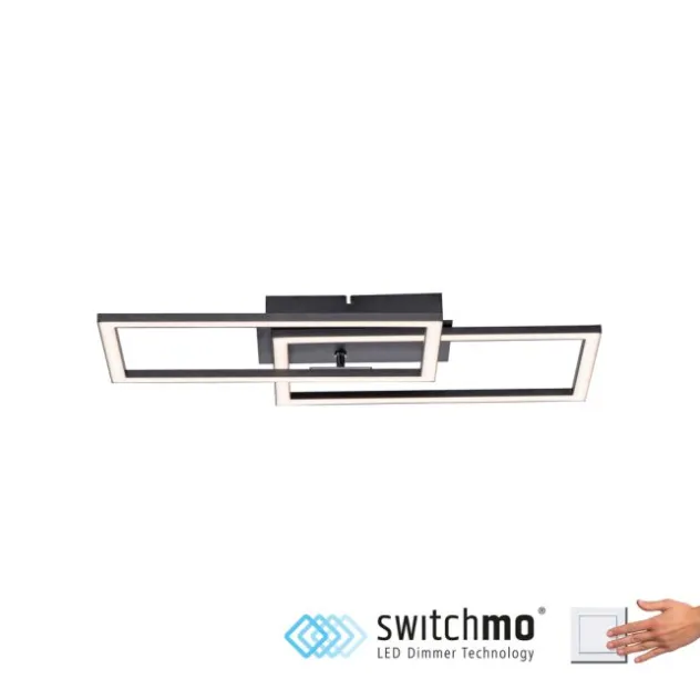 LED Deckenleuchte schwarz Switchmo Technik längliche Rahmen schwarz flach