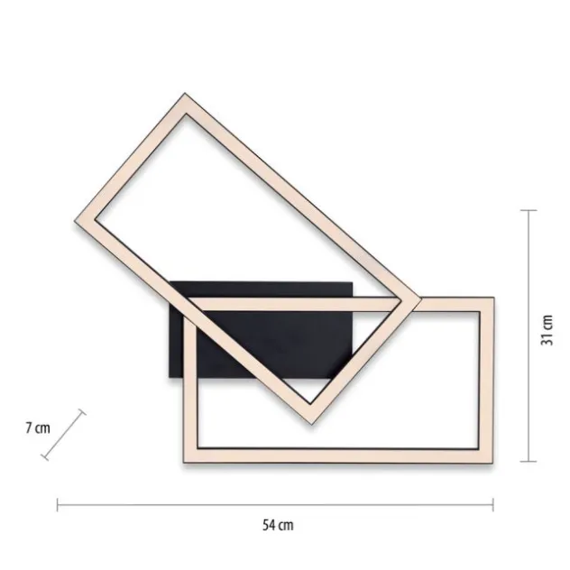 LED Deckenleuchte schwarz Switchmo Technik längliche Rahmen schwarz flach