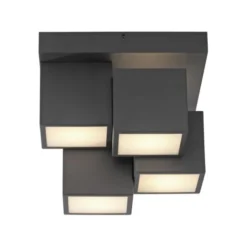 LED Deckenleuchte schwarz Würfelform mit Backlight Wohnzimmer