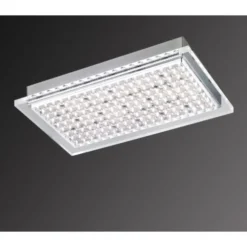 LED Deckenleuchte, silber, Acryl-Glas, rechteckig, Inustrie Stil
