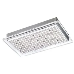LED Deckenleuchte, silber, Acryl-Glas, rechteckig, Inustrie Stil