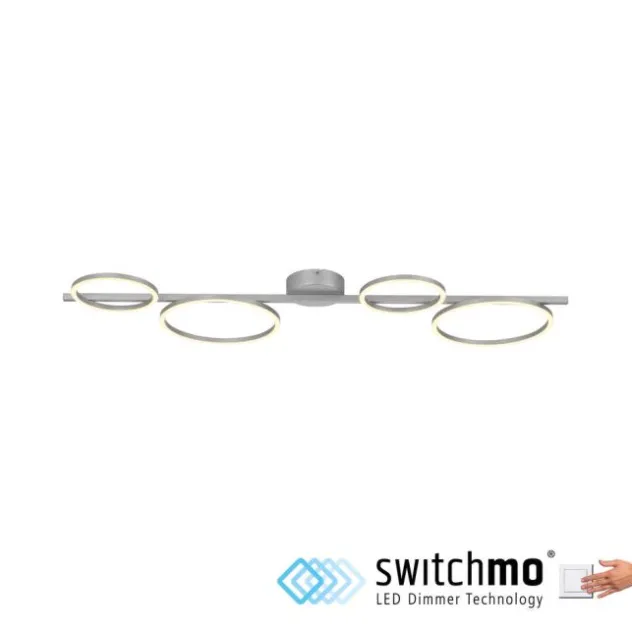 LED Deckenleuchte silber dimmbar in 3 Stufen Ringform Memoryfunktion