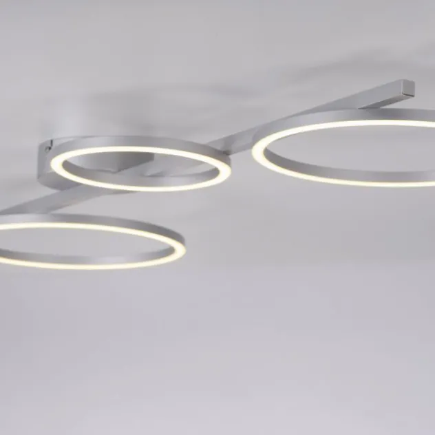 LED Deckenleuchte silber dimmbar in 3 Stufen Ringform Memoryfunktion