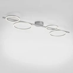 LED Deckenleuchte silber dimmbar in 3 Stufen Ringform Memoryfunktion