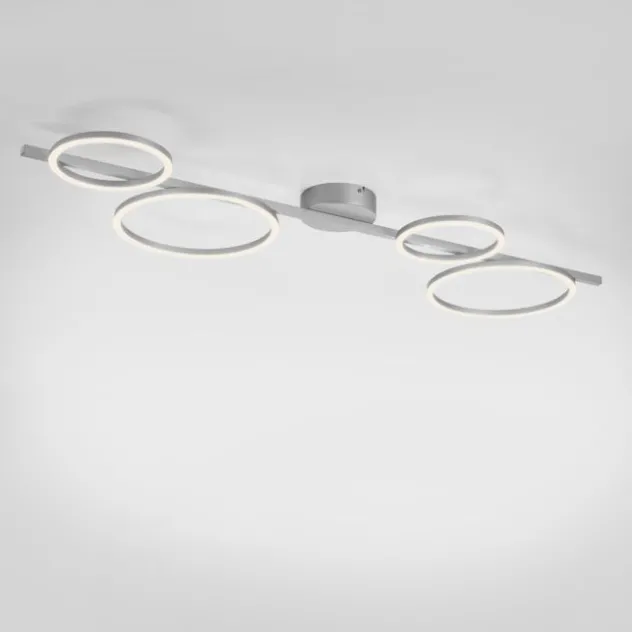 LED Deckenleuchte silber dimmbar in 3 Stufen Ringform Memoryfunktion