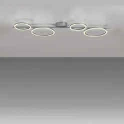 LED Deckenleuchte silber dimmbar in 3 Stufen Ringform Memoryfunktion