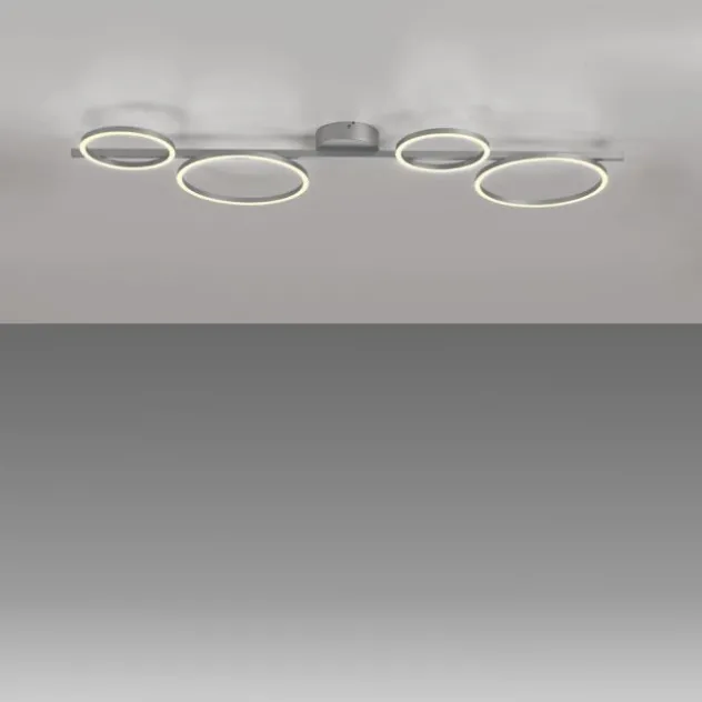 LED Deckenleuchte silber dimmbar in 3 Stufen Ringform Memoryfunktion