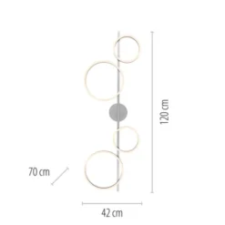LED Deckenleuchte silber dimmbar in 3 Stufen Ringform Memoryfunktion