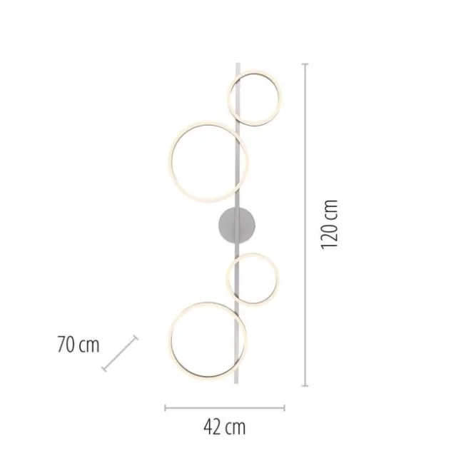 LED Deckenleuchte silber dimmbar in 3 Stufen Ringform Memoryfunktion