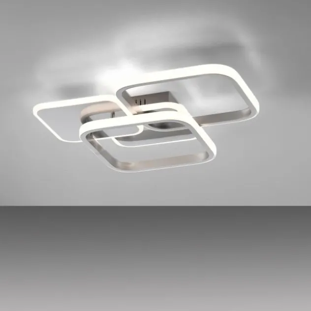 LED Deckenleuchte silber eckig schlicht warmweiß Licht
