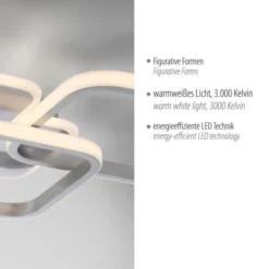 LED Deckenleuchte silber eckig schlicht warmweiß Licht