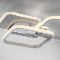 LED Deckenleuchte silber eckig schlicht warmweiß Licht