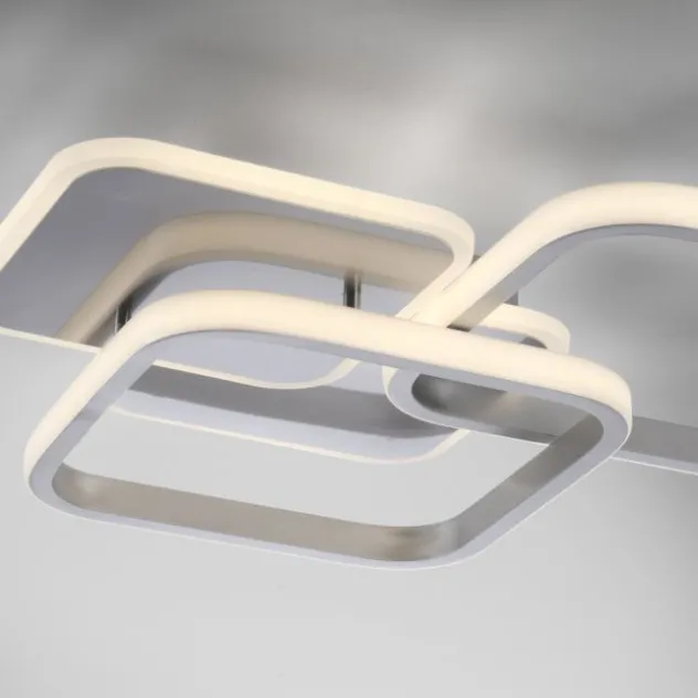 LED Deckenleuchte silber eckig schlicht warmweiß Licht