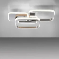 LED Deckenleuchte silber eckig schlicht warmweiß Licht