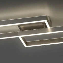 LED Deckenleuchte silberfarbig rechteckig dimmbar CCT Memoryfunktion