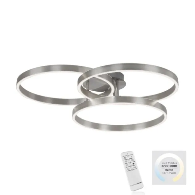 LED Deckenleuchte silberfarbig rund dimmbar CCT Memoryfunktion