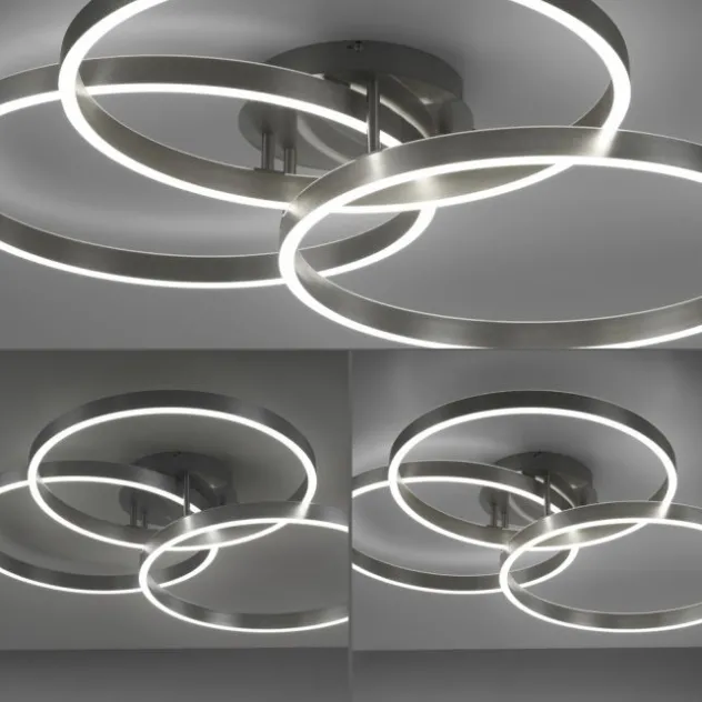 LED Deckenleuchte silberfarbig rund dimmbar CCT Memoryfunktion