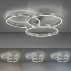 LED Deckenleuchte silberfarbig rund dimmbar CCT Memoryfunktion