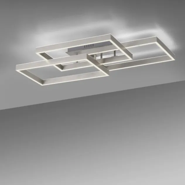 LED Deckenleuchte silberfarbig 82x50cm dimmbar CCT Memoryfunktion