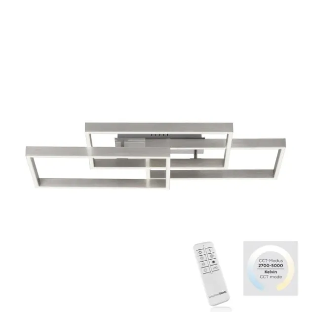 LED Deckenleuchte silberfarbig 82x50cm dimmbar CCT Memoryfunktion