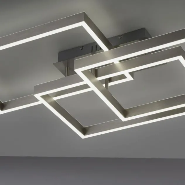 LED Deckenleuchte silberfarbig 82x50cm dimmbar CCT Memoryfunktion