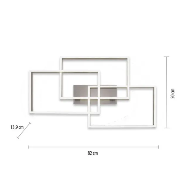 LED Deckenleuchte silberfarbig 82x50cm dimmbar CCT Memoryfunktion