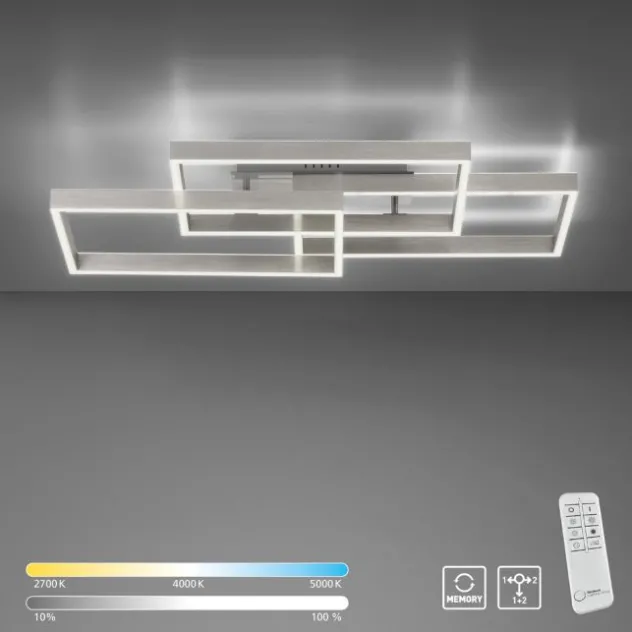 LED Deckenleuchte silberfarbig 82x50cm dimmbar CCT Memoryfunktion
