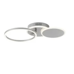 LED Deckenleuchte silber rund schlicht warmweiß Licht