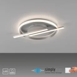 LED Deckenleuchte silber Simply Dimm Technik Memoryfunktion