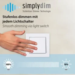 LED Deckenleuchte silber Simply Dimm Technik Memoryfunktion