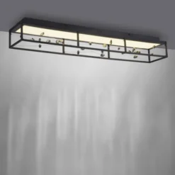 LED Deckenleuchte SKINA, schwarz, dimmbar, Funk-Fernbedienung,, Memoryfunktion