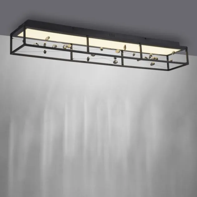 LED Deckenleuchte SKINA, schwarz, dimmbar, Funk-Fernbedienung,, Memoryfunktion
