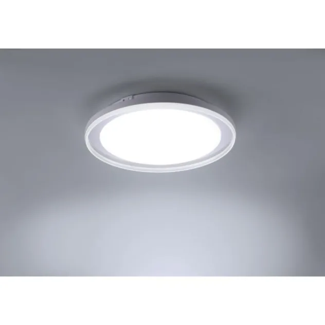 LED-Deckenleuchte, Smart Home, chromfarben, rund, Ø45cm, Tuya App