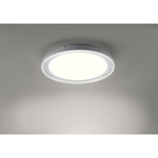 LED-Deckenleuchte, Smart Home, chromfarben, rund, Ø45cm, Tuya App