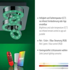 LED-Deckenleuchte, Smart-Home, Lichtfarbsteuerung, Farbwechsel, dimmbar
