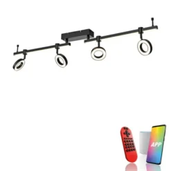 LED Deckenleuchte Smarthome schwarz dimmbar Fernbedienung App