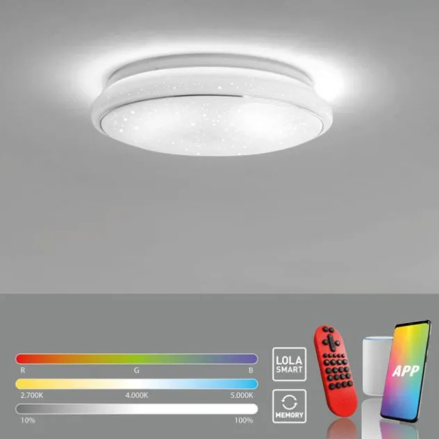 LED Deckenleuchte, Smart Home fähig, RGB+W, Fernbedienung, Sternenhimmeloptik