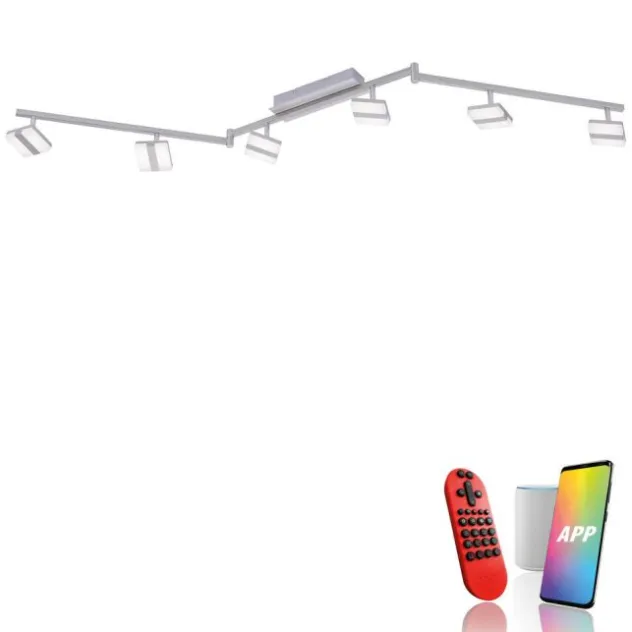 LED-Deckenleuchte, Smart Home, LOLAsmart, CCT, RGB, dimmbar, Fernbedienung, 6-flammig