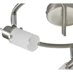 LED-Deckenleuchte, Stahl, blendfrei, satiniertes Glas, Ø 39cm, Strahler