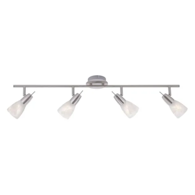 LED-Deckenleuchte, stahlfarben, warmweiße Lichtfarbe, 4 flammig, modern