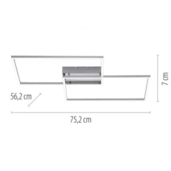 LED-Deckenleuchte, stahlfarben, CCT Steuerung , dimmbar, modern