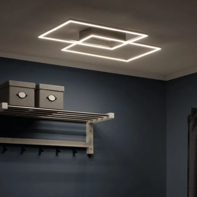 LED-Deckenleuchte, stahlfarben, CCT Steuerung , dimmbar, modern