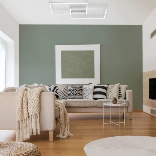 LED-Deckenleuchte, stahlfarben, CCT Steuerung , dimmbar, modern