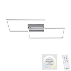 LED-Deckenleuchte, stahlfarben, CCT Steuerung , dimmbar, modern